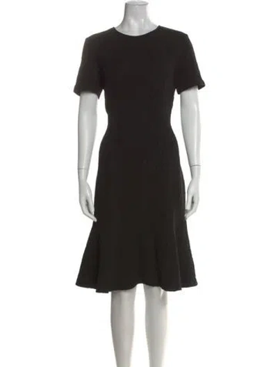 Pre-owned St John Patterned Knee-length Dress In Black