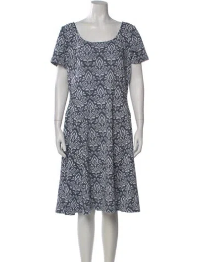 Pre-owned St John Patterned Knee-length Dress In Blue