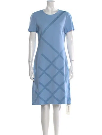 Pre-owned St John Patterned Knee-length Dress In Blue