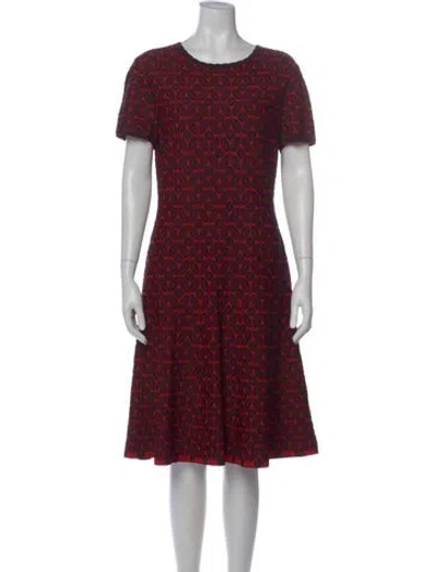 Pre-owned St John Patterned Knee-length Dress In Multi