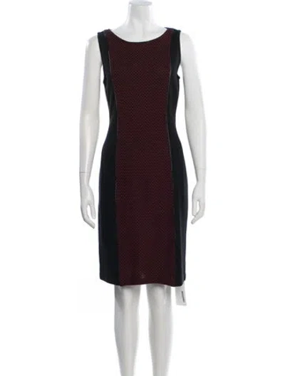 Pre-owned St John Patterned Knee-length Dress In Multi