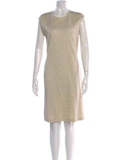 Pre-owned St John Patterned Knee-length Dress In Neutral