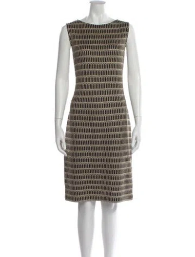 Pre-owned St John Patterned Knee-length Dress In Neutral