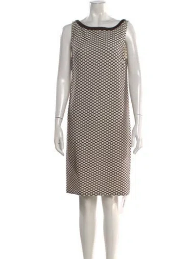 Pre-owned St John Patterned Knee-length Dress In Neutral