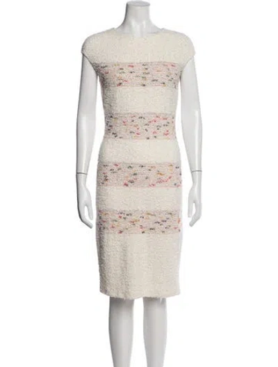 Pre-owned St John Patterned Knee-length Dress In Neutral