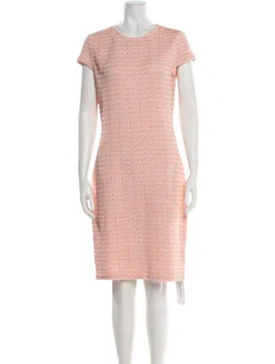 Pre-owned St John Patterned Knee-length Dress In Pink