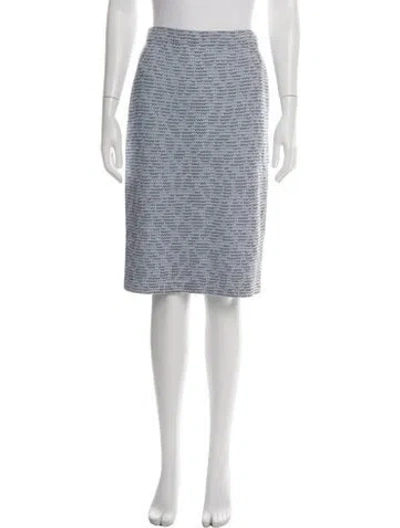 Pre-owned St John Patterned Knee-length Skirt In Black/blue
