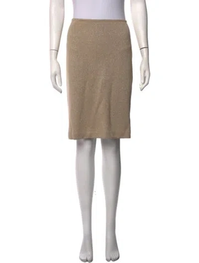 Pre-owned St John Patterned Knee-length Skirt In Gold/metallic