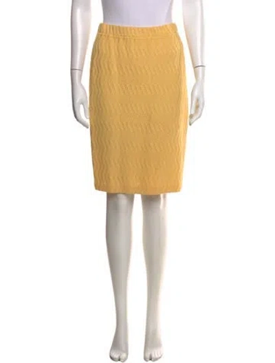 Pre-owned St John Patterned Knee-length Skirt In Yellow