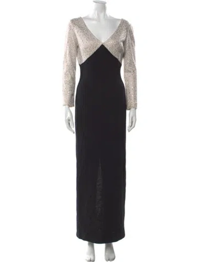 Pre-owned St John Patterned Long Dress