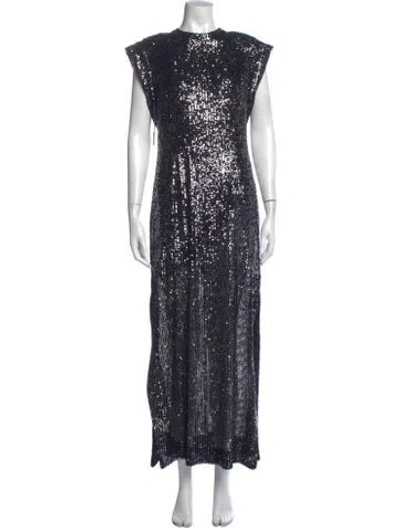 Pre-owned St John Patterned Long Dress In Blue