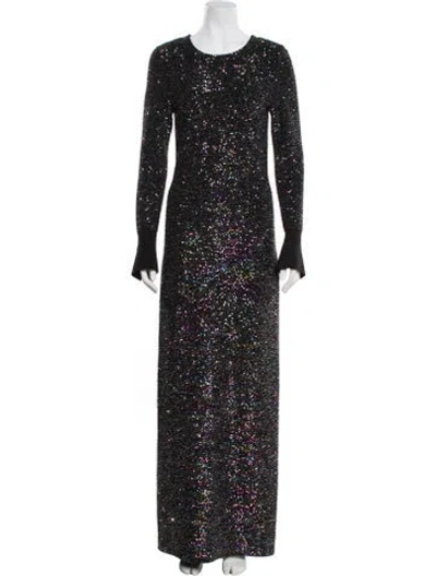 Pre-owned St John Patterned Long Dress W/ Tags In Black