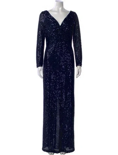 Pre-owned St John Patterned Long Dress W/ Tags In Black