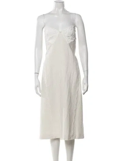 Pre-owned St John Patterned Midi Length Dress In Neutrals