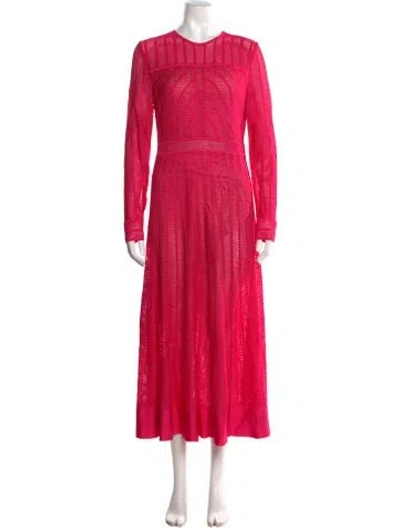 Pre-owned St John Patterned Midi Length Dress In Pink