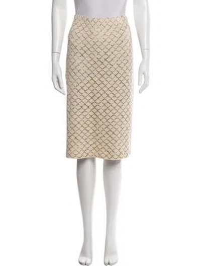 Pre-owned St John Patterned Midi Length Skirt In Neutral