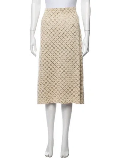 Pre-owned St John Patterned Midi Length Skirt In Neutrals