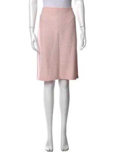 Pre-owned St John Patterned Midi Length Skirt In Pink