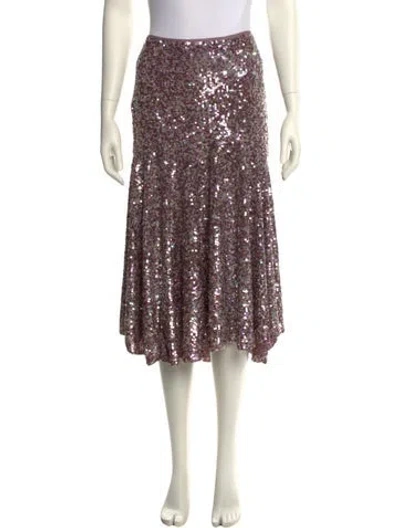 Pre-owned St John Patterned Midi Length Skirt In Purple