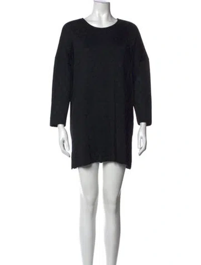 Pre-owned St John Patterned Mini Dress In Black