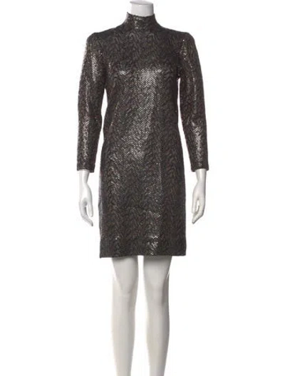 Pre-owned St John Patterned Mini Dress In Neutrals