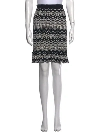 Pre-owned St John Patterned Mini Skirt In Black