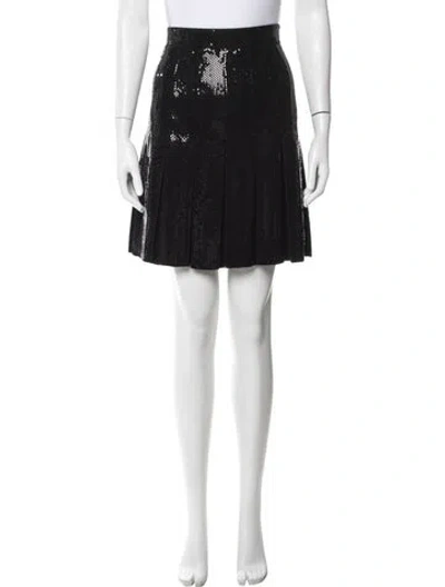 Pre-owned St John Patterned Mini Skirt In Black