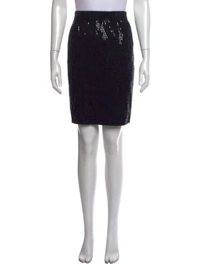 Pre-owned St John Patterned Mini Skirt In Black