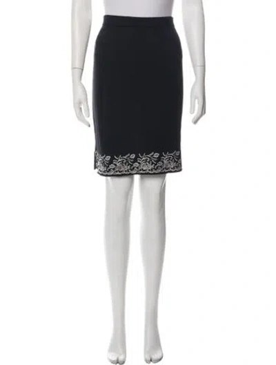 Pre-owned St John Patterned Mini Skirt In Black