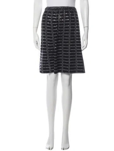 Pre-owned St John Patterned Mini Skirt In Black