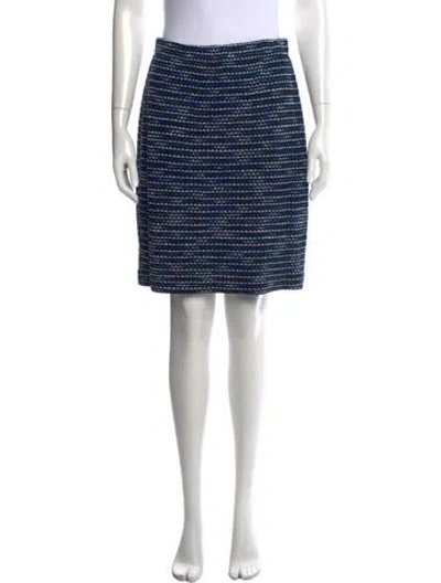 Pre-owned St John Patterned Mini Skirt In Blue