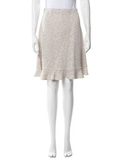 Pre-owned St John Patterned Mini Skirt In Neutrals