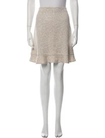 Pre-owned St John Patterned Mini Skirt In Neutrals