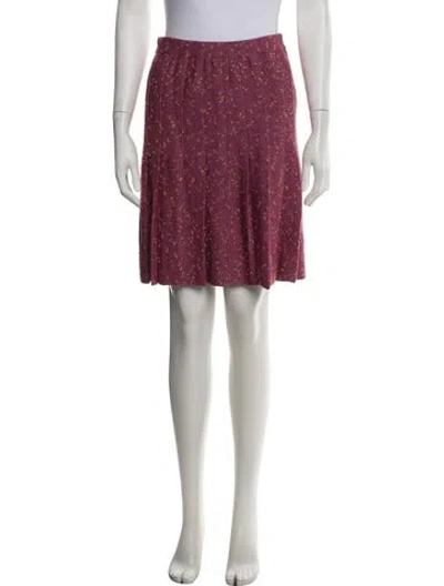 Pre-owned St John Patterned Mini Skirt In Pink