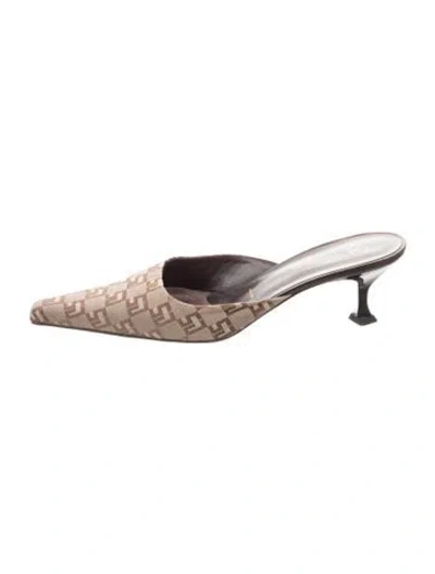 Pre-owned St John Patterned Mules In Neutrals