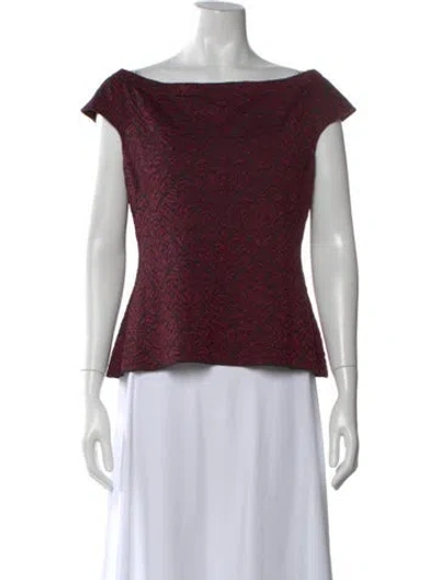 Pre-owned St John Patterned Off-the-shoulder Top In Multi