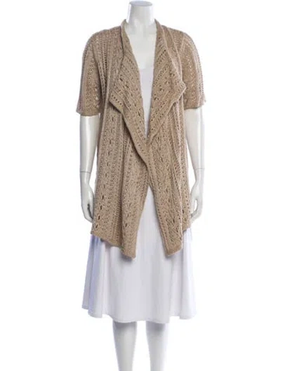 Pre-owned St John Patterned Open Front Sweater In Neutral