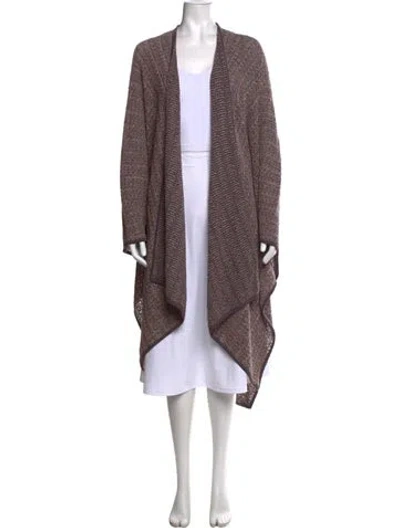 Pre-owned St John Patterned Open Front Sweater In Purple
