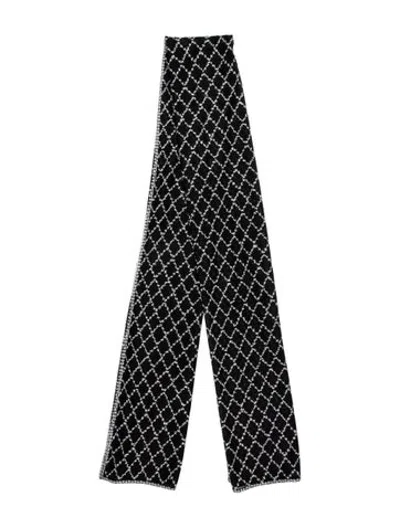 Pre-owned St John Patterned Scarf In Black