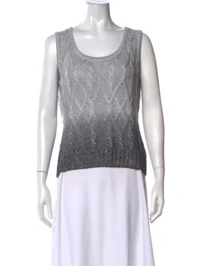 Pre-owned St John Patterned Scoop Neck Sweater In Multicolor