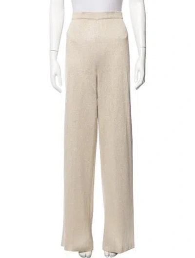Pre-owned St John Patterned Sequin Embellishments Pants In Neutral