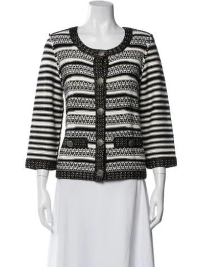Pre-owned St John Patterned Sweater In Black