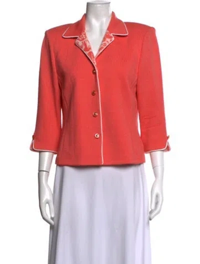 Pre-owned St John Patterned Sweater In Orange