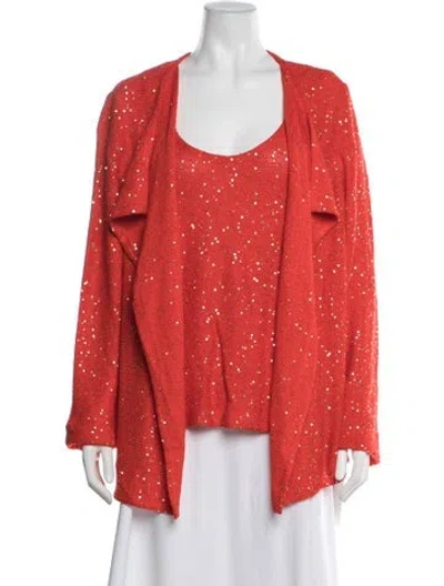 Pre-owned St John Patterned Sweater In Orange