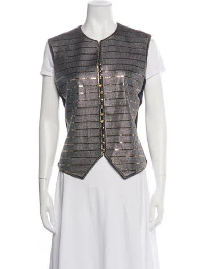 Pre-owned St John Patterned Vest In Multicolor