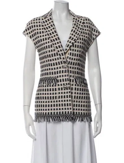 Pre-owned St John Patterned Vest In Neutrals