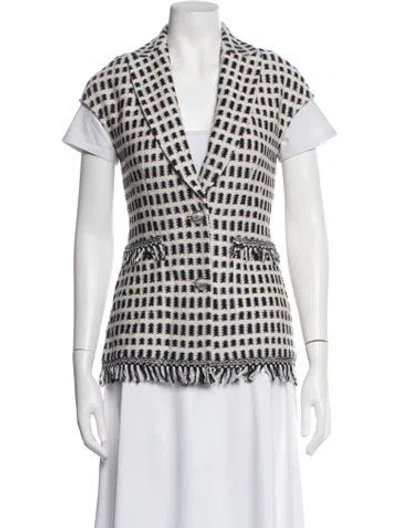 Pre-owned St John Patterned Vest W/ Tags In Neutrals