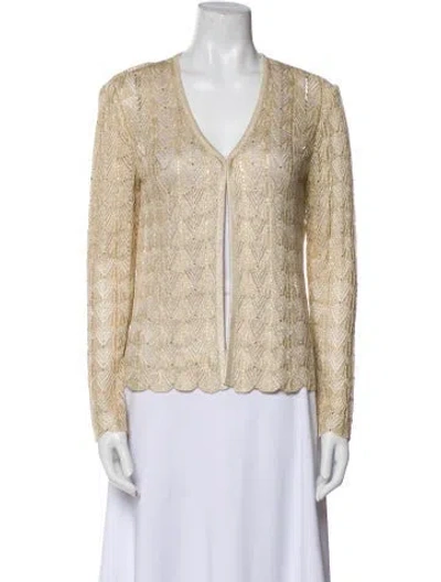 Pre-owned St John Patterned V-neck Sweater