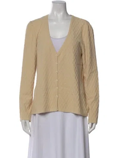 Pre-owned St John Patterned V-neck Sweater In Neutral