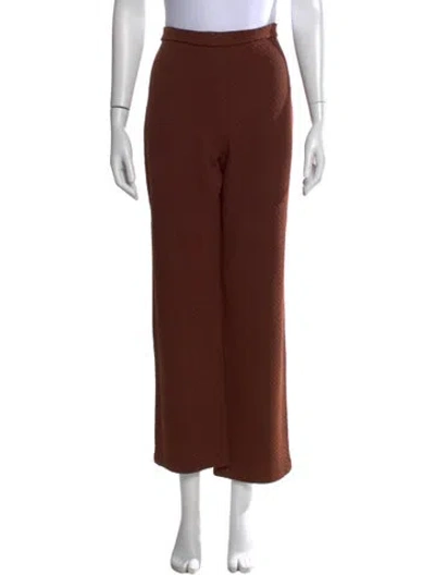 Pre-owned St John Patterned Wide Leg Pants In Brown